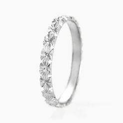 Alliance Fleur Diamantee Ruban Plat Or Blanc