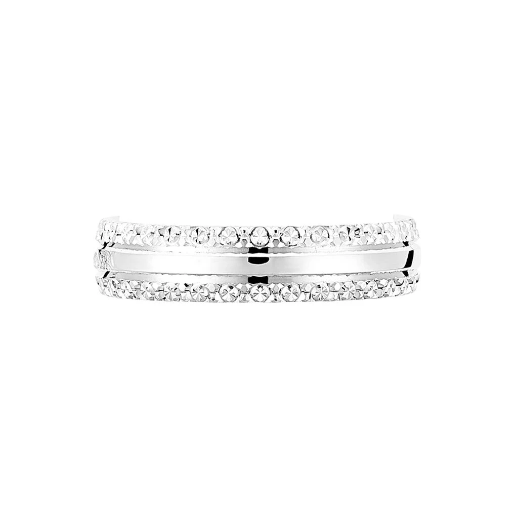 Alliance June 2 Rangs Diamantee Ruban Plat Or Blanc 2 Alliance June 2 Rangs Diamantee Ruban Plat Or Blanc – Image 2