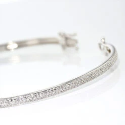 Bracelet Jonc Posie Or Blanc Diamant -Histoire d'Or B3BFBDW301 view2