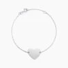 Bracelet Coeur Gravable Or Blanc