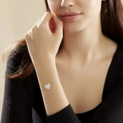 Bracelet Coeur Gravable Or Blanc -Histoire d'Or B3BFBW0392 model0