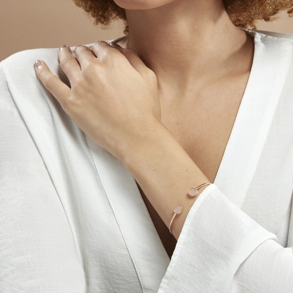 Bracelet Jonc Heida Or Jaune Calcédoine 3 Bracelet Jonc Heida Or Jaune Calcédoine – Image 3