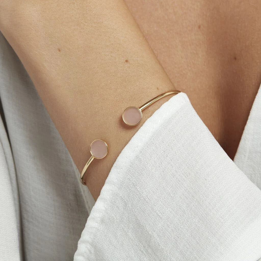 Bracelet Jonc Heida Or Jaune Calcédoine 4 Bracelet Jonc Heida Or Jaune Calcédoine – Image 4