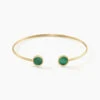 Bracelet Jonc Heida Or Jaune Malachite