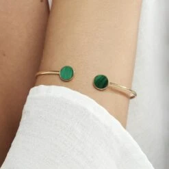 Bracelet Jonc Heida Or Jaune Malachite -Histoire d'Or B3BFJAV025 model1