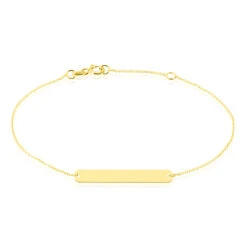 Bracelet Barrette Gravable Or Jaune