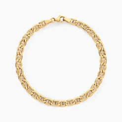 Bracelet Capucin Maille Marine Plate Or Jaune