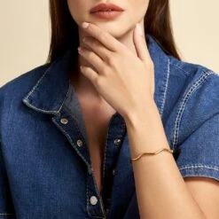 Bracelet Jonc Jennie Ondule Or Jaune -Histoire d'Or B3BFJW0780 model0