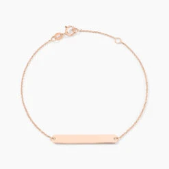 Bracelet Barrette Gravable Or Rose