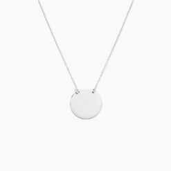 Collier Helenia Pastille Gravable Or Blanc