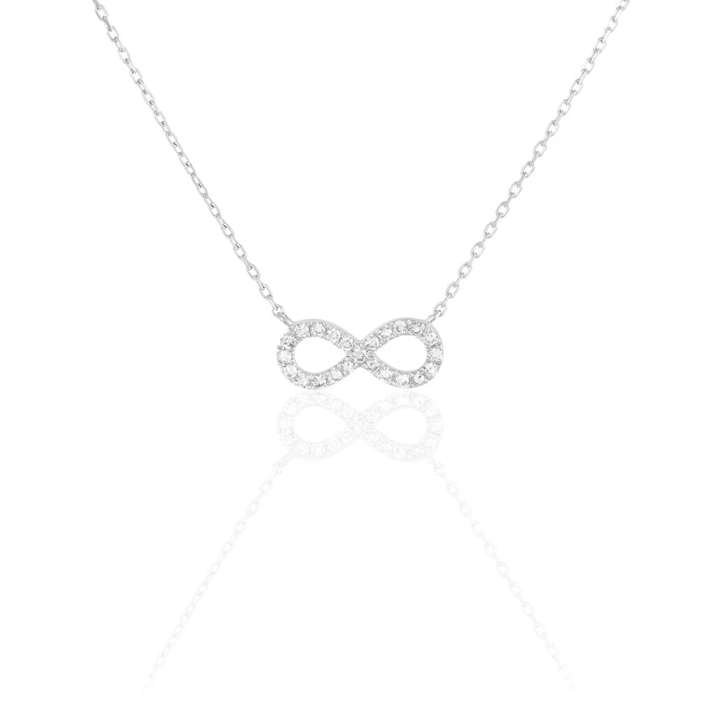 Collier Infini Empierre Or Blanc Diamant 1 Collier Infini Empierre Or Blanc Diamant