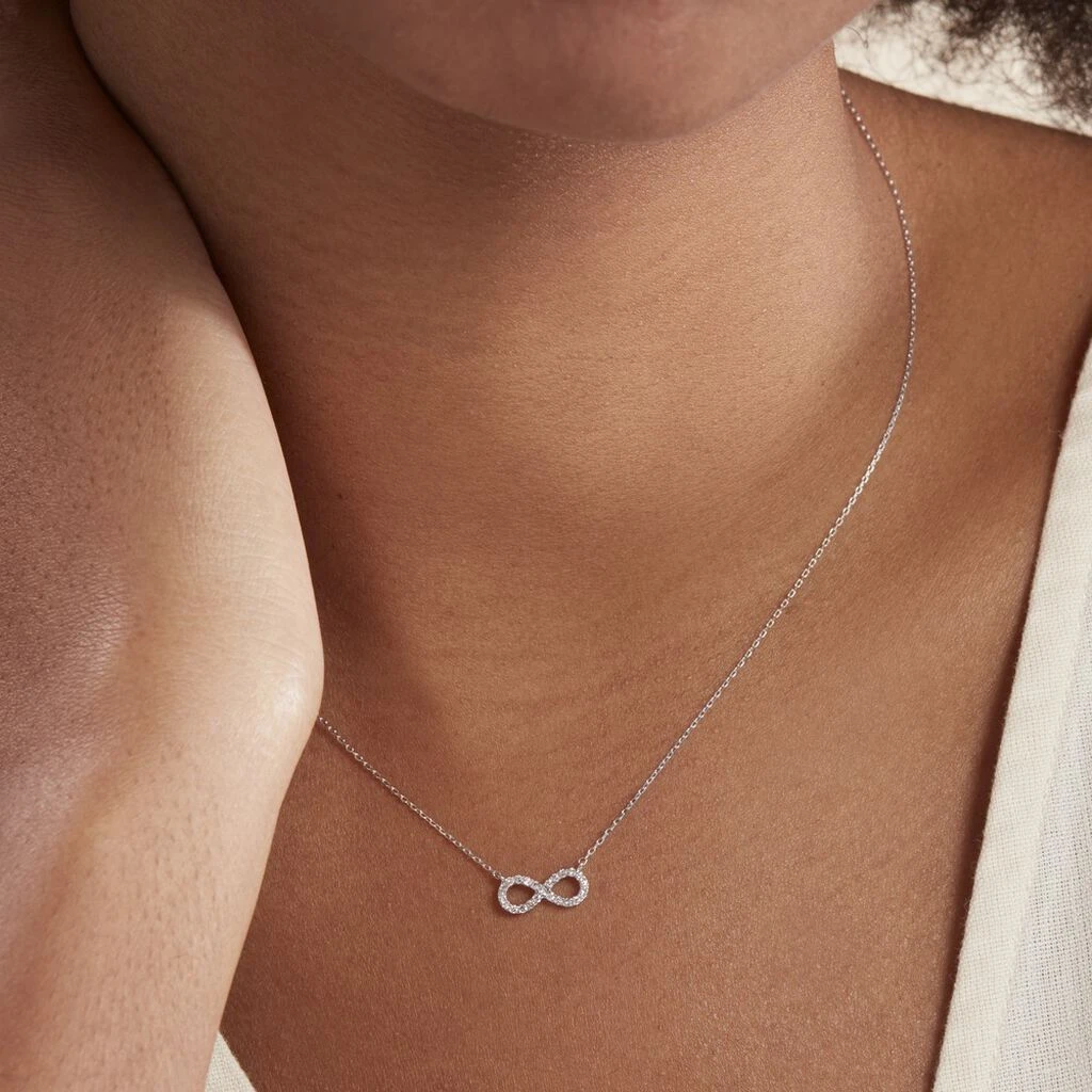 Collier Infini Empierre Or Blanc Diamant 4 Collier Infini Empierre Or Blanc Diamant – Image 4
