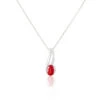 Collier Or Blanc Diamant Rubis