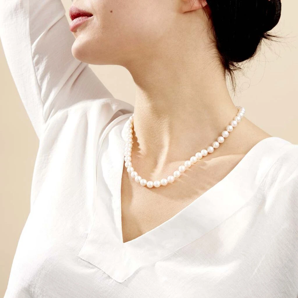 Collier Ghisele Or Jaune Perle De Culture D'akoya 4 Collier Ghisele Or Jaune Perle De Culture D'akoya – Image 4