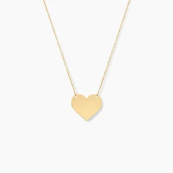 Collier Coeur Gravable Or Jaune