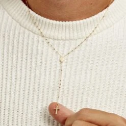 Collier Evelina Croix Maille Boule Or Jaune -Histoire d'Or B3CMJW0153 model2