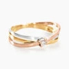 Bague Solitaire Gisla Or Tricolore Diamant
