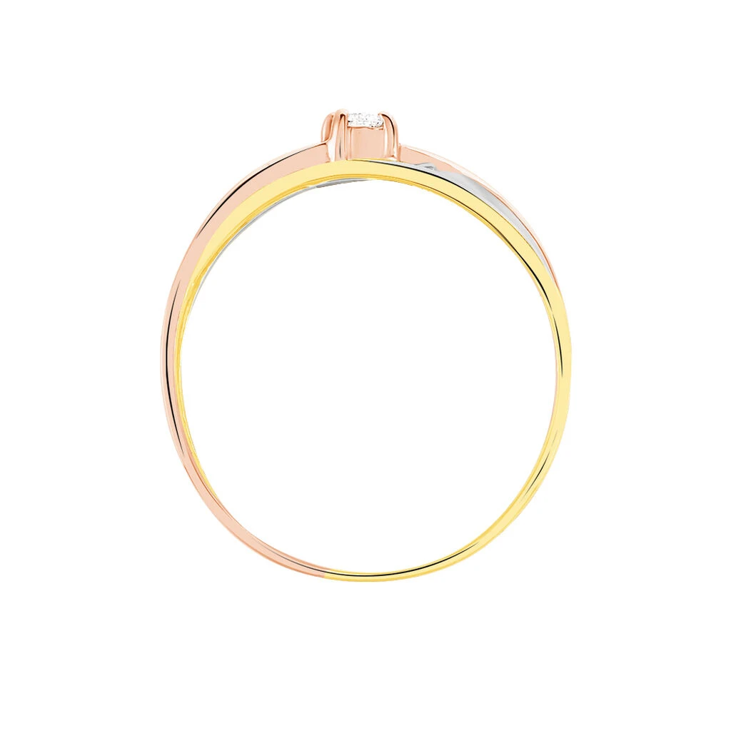 Bague Solitaire Gisla Or Tricolore Diamant 3 Bague Solitaire Gisla Or Tricolore Diamant – Image 3