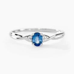 Bague Cassie Or Blanc Saphir Et Diamant