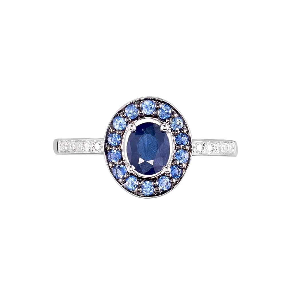 Bague Leona Or Blanc Saphir Diamant 2 Bague Leona Or Blanc Saphir Diamant – Image 2