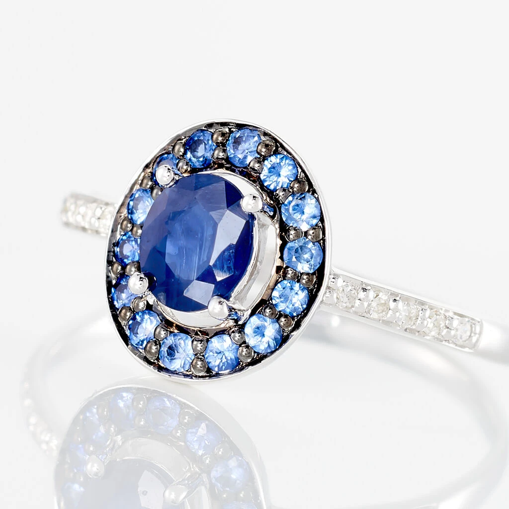 Bague Leona Or Blanc Saphir Diamant 4 Bague Leona Or Blanc Saphir Diamant – Image 4