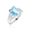 Bague Or Blanc Darryl Topaze Oxydes De Zirconium