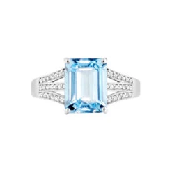 Bague Or Blanc Darryl Topaze Oxydes De Zirconium -Histoire d'Or B3DFBTB811 view1