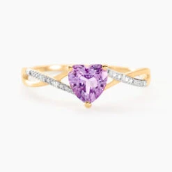 Bague Clothilde Or Jaune Amethyste Et Oxyde De Zirconium