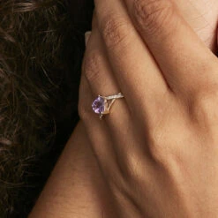 Bague Clothilde Or Jaune Amethyste Et Oxyde De Zirconium -Histoire d'Or B3DFJYI609 model1