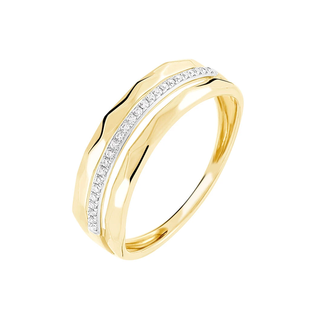 Bague Mauna Or Jaune Oxyde De Zirconium 1 Bague Mauna Or Jaune Oxyde De Zirconium