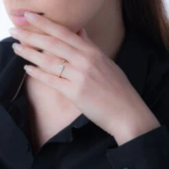 Bague Loriane Or Rose Aigue Marine Et Diamant -Histoire d'Or B3DFRAB117 model0