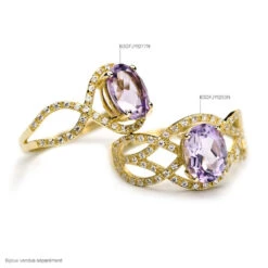 Bague Tina Or Rose Quartz Et Oxyde De Zirconium -Histoire d'Or B3DFRQM208 view2