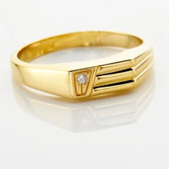 Chevaliere Or Jaune Rectangle Diamant -Histoire d'Or B3HMJDW125 view3