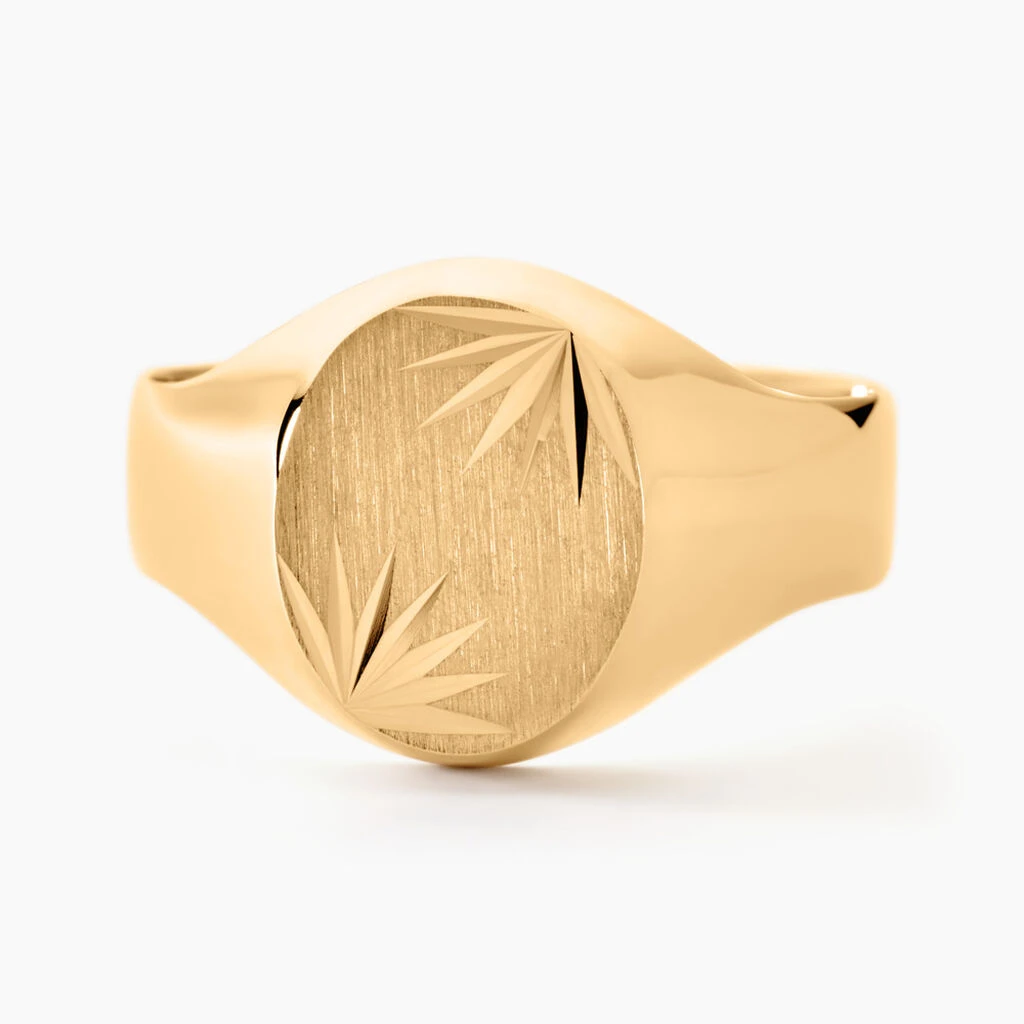 Chevalière Ovale Diamantee Soleil Or Jaune 1 Chevalière Ovale Diamantee Soleil Or Jaune