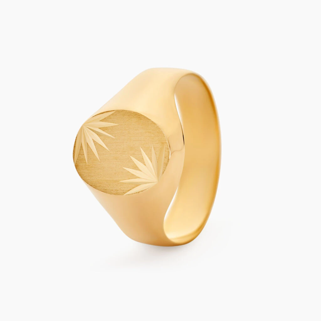 Chevalière Ovale Diamantee Soleil Or Jaune 2 Chevalière Ovale Diamantee Soleil Or Jaune – Image 2