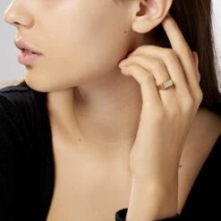 Chevalière Rectangle Or Jaune Oxyde De Zirconium -Histoire d'Or B3HMJZW005 model0