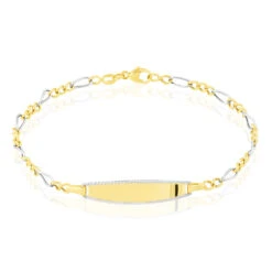 Bracelet Identité Bartolomee Maille Alternee 1/3 Or Bicolore