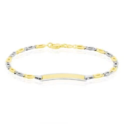 Bracelet Identité Fanelia Maille Marine Or Bicolore