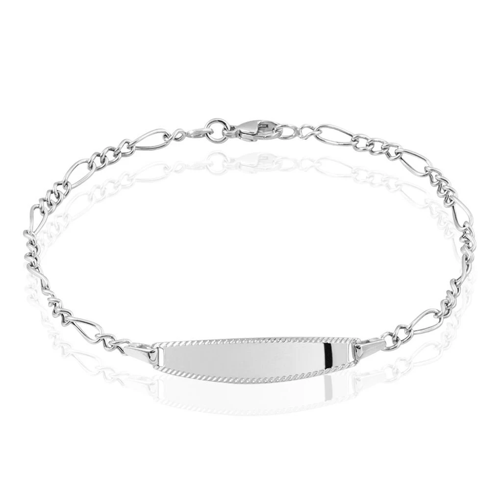 Bracelet Identité Bartolomee Maille Alternee 1/3 Or Blanc 1 Bracelet Identité Bartolomee Maille Alternee 1/3 Or Blanc