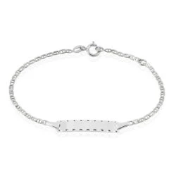 Bracelet Identité Gaspardine Maille Forçat Or Blanc