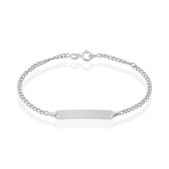 Bracelet Identité Etheline Maille Gourmette Or Blanc