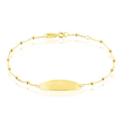 Bracelet Identité Evelina Maille Boule Or Jaune