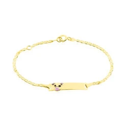 Bracelet Identité Euzebia Maille Chemin De Fer Or Jaune