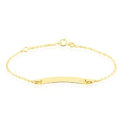 Bracelet Identité Gaspardine Maille Forçat Or Jaune Oxyde De Zirconium