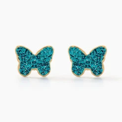 Boucles D'oreilles Puces Solena Papillon Or Jaune