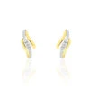 Boucles D'oreilles Pendantes Mayline Or Bicolore Diamant