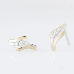 Boucles D'oreilles Pendantes Mayline Or Bicolore Diamant -Histoire d'Or B3OF2DW159 view2