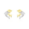 Boucles D'oreilles Puces Fulvie Double Dauphins Or Bicolore