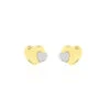 Boucles D'oreilles Puces Anne-maudae Double Coeurs Or Bicolore