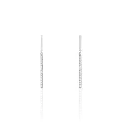 Boucles D'oreilles Puces Alayna Or Blanc Diamant